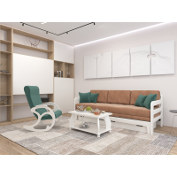 Диван Форвард орех (Велюр серый 25)