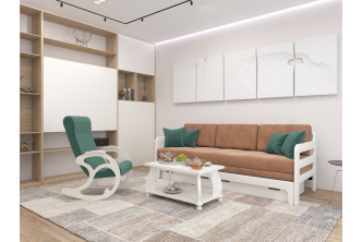 Диван Форвард орех (Велюр серый 25)