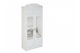 Шкаф Кристина 2-дверный с зеркалом белый