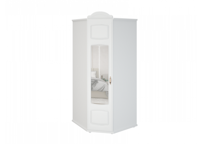Шкаф Кристина угловой белый с зеркалом