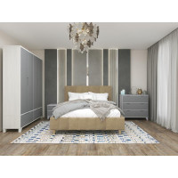 Интерьерная кровать "Сицилия" с подъемным механизмом бежевая