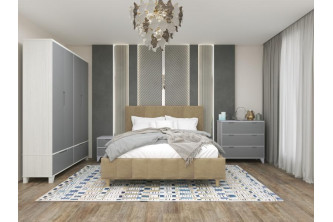 Интерьерная кровать "Сицилия" с подъемным механизмом бежевая