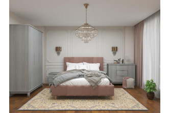 Интерьерная кровать "Сицилия" с подъемным механизмом розовая пудра