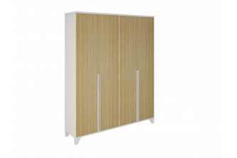 Шкаф "Соня" 4-дверный Белый + Дуб