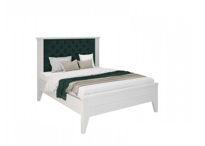 кровать Верона 1400*2000 белый с мягким изголовьем каретная стяжка