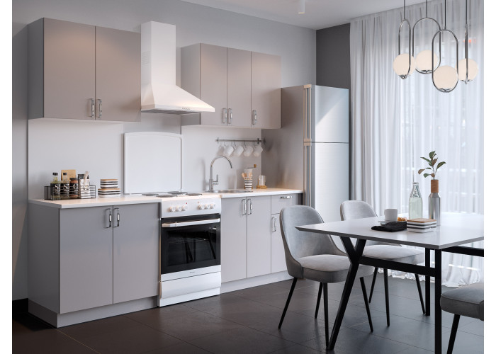 Кухня "Беатрис" эмаль серая