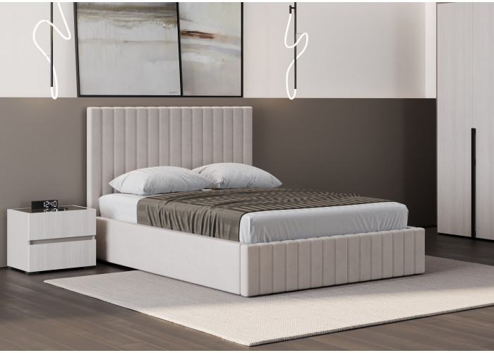 Кровать Беллуччи бежевый велюр 