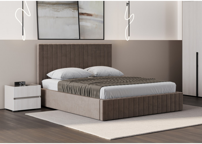 Кровать Беллуччи коричневый велюр 