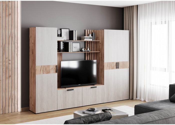 Гостиная "Берта" рифленый белый