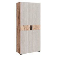 ПБ - 02 Шкаф 2-дверный с вешалкой и полками "Берта" рифленый белый