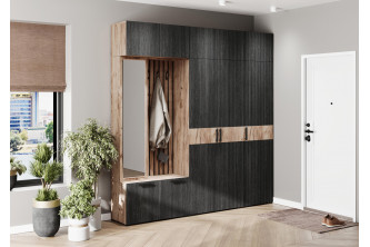 Прихожая "Берта" рифленый серый Прихожая "Берта" рифленый серый