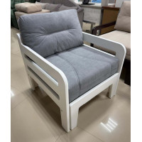 Кресло кровать Форвард белый (Велюр серый 25) Кресло кровать Форвард белый (Велюр серый 25)