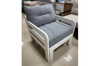 Кресло кровать Форвард белый (Велюр серый 25)