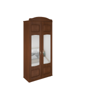 Шкаф Кристина 2-дверный с зеркалом орех