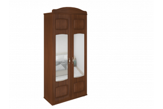 Шкаф Кристина 2-дверный с зеркалом орех