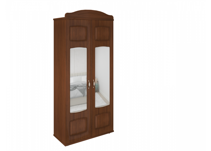 Шкаф Кристина 2-дверный с зеркалом орех