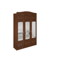 Шкаф Кристина 3-дверный с зеркалом орех