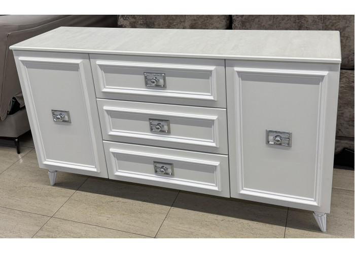 ГВК-05 Тумба ТВ Белый серебро Виктория