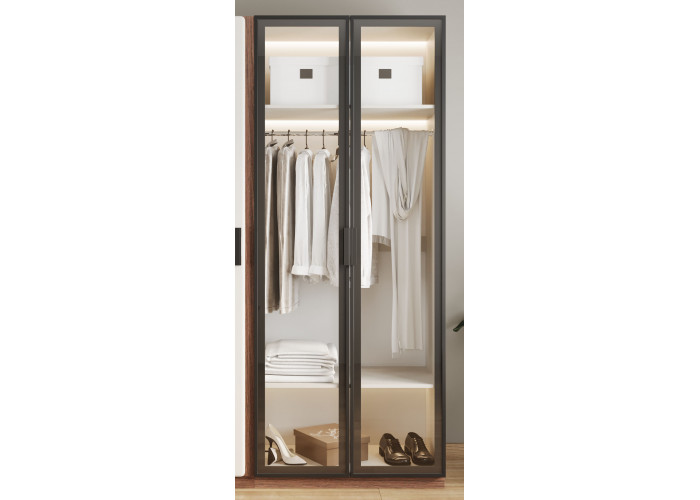 СПМ - 03 Шкаф 2-дверный с рамочным фасадом и подсветкой 