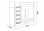 БЕНЕДИКТ М5 Подростковая кровать 2-х ярусная,