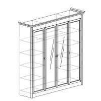 Модуль №657 Шкаф для одежды 4-дверный с зеркалом Флоренция