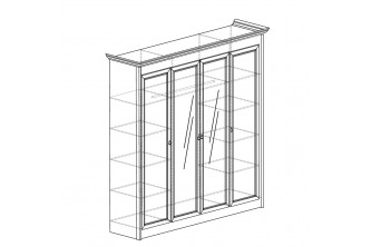 Модуль №657 Шкаф для одежды 4-дверный с зеркалом Флоренция