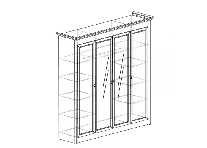 Модуль №657 Шкаф для одежды 4-дверный с зеркалом Флоренция