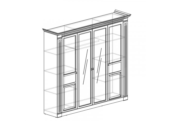 Модуль №203 Шкаф для одежды 4-дверный Лючия