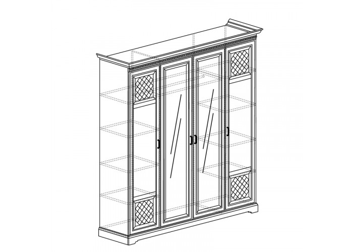 Модуль №814 Шкаф для одежды 4-дверный Парма