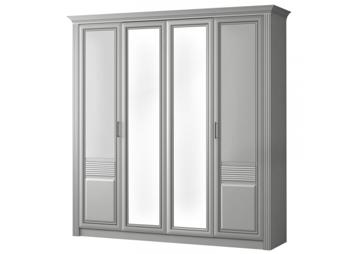 Спальня "Орлеан" №761 Шкаф 4-х дверный, стальной серый